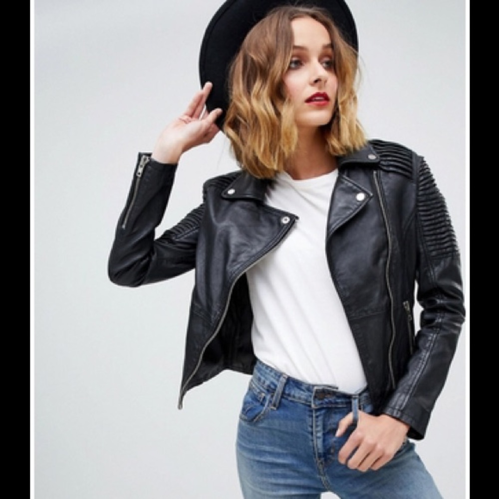 PRICE DROP! Barney’s Originals Leather Moto Jacket - Picture 1 of 8